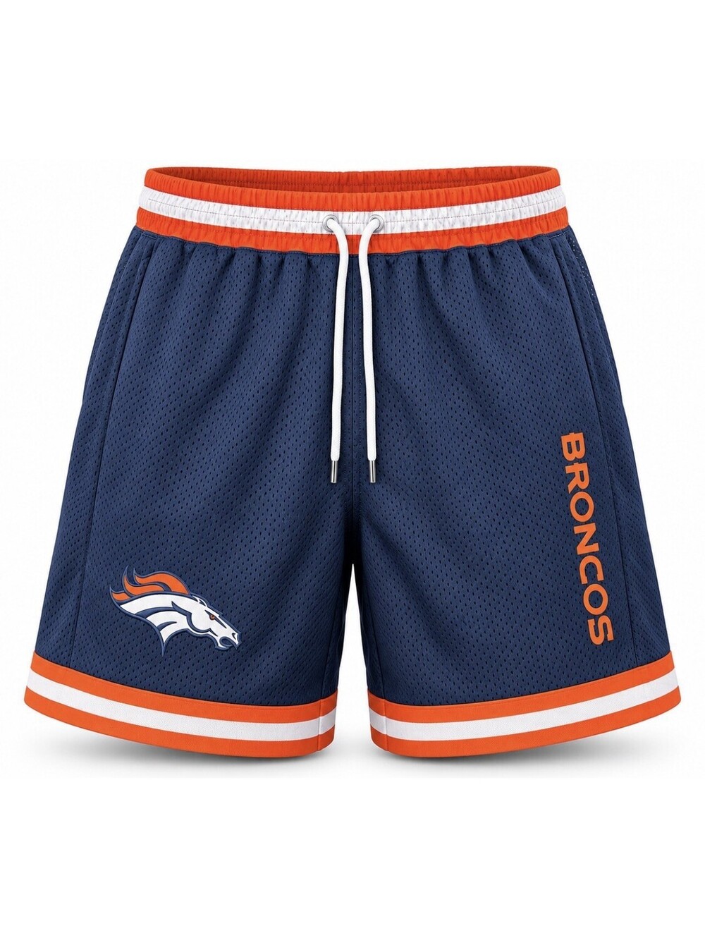 Ultra Game Denver Broncos Mesh Shorts Men’s XL Navy Orange NFL Drawstring NWT